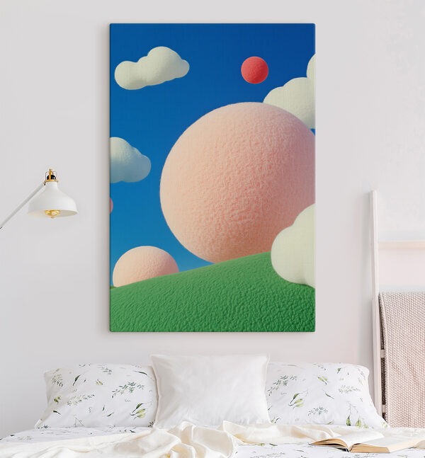 Rosa und weiße Bälle am Himmel Wandbilder Rosa und weiße Bälle am Himmel