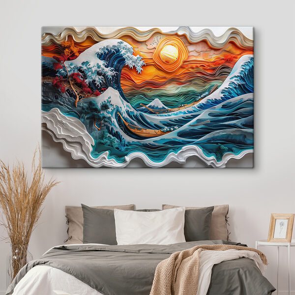 Wandbilder Gemälde einer Welle