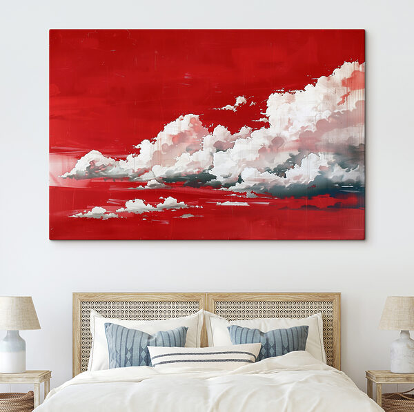 Wandbilder Roter Himmel mit Wolken