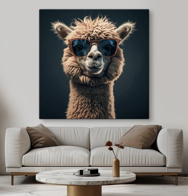 Lama mit Sonnenbrille Wandbilder Lama mit Sonnenbrille