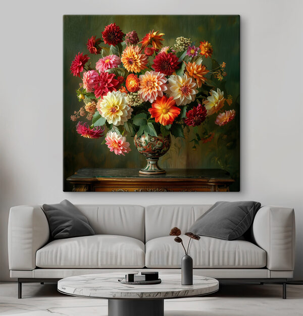 Vase mit Blumen auf einem Tisch Wandbilder Vase mit Blumen auf einem Tisch
