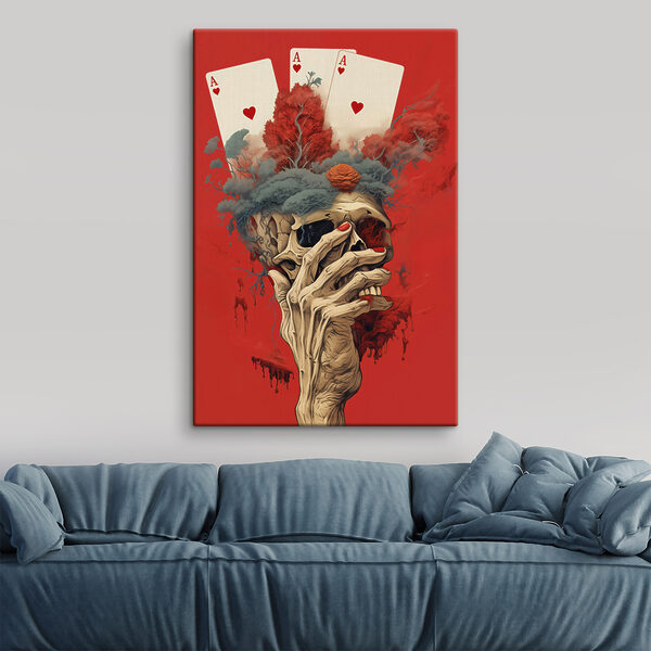 Schädel mit einer Hand, die sein Gesicht bedeckt Wandbilder Schädel mit einer Hand, die sein Gesicht bedeckt