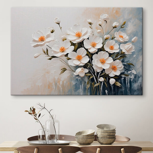 Malerei von weißen Blumen Wandbilder Malerei von weißen Blumen