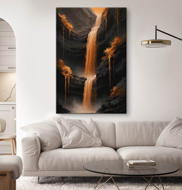 Wasserfall in einem felsigen Gebiet Wandbilder Wasserfall in einem felsigen Gebiet