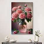 Wandbilder Vase mit rosa Blumen