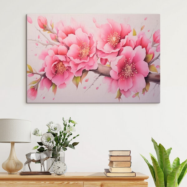 Gemälde mit rosa Blumen Wandbilder Gemälde mit rosa Blumen