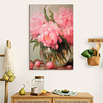 Wandbilder Vase mit rosa Blumen