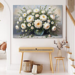 Wandbilder Vase mit weißen Blumen