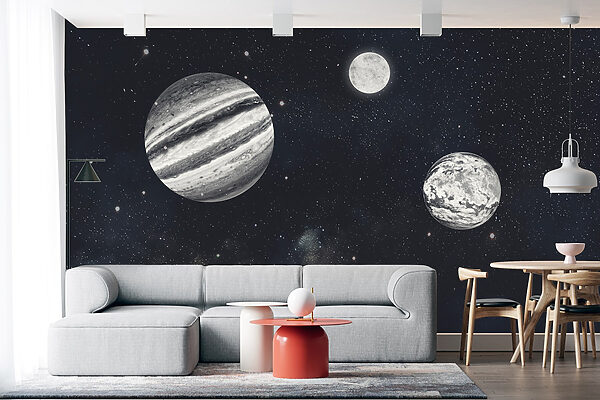 Planeten im Weltraum mit Sternen Fototapeten Planeten im Weltraum mit Sternen