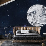 Fototapeten Mond im Weltraum mit Sternen