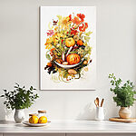 Wandbilder Aquarellmalerei von Gemüse und Blumen