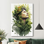 Wandbilder Mann mit Blumen im Haar