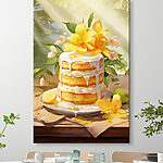 Wandbilder Torte mit Blumen obenauf