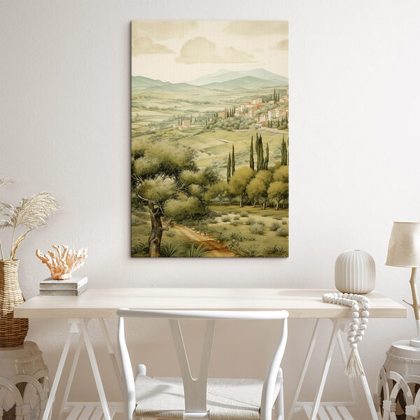 Landschaft mit Bäumen und Gebäuden Wandbilder Landschaft mit Bäumen und Gebäuden