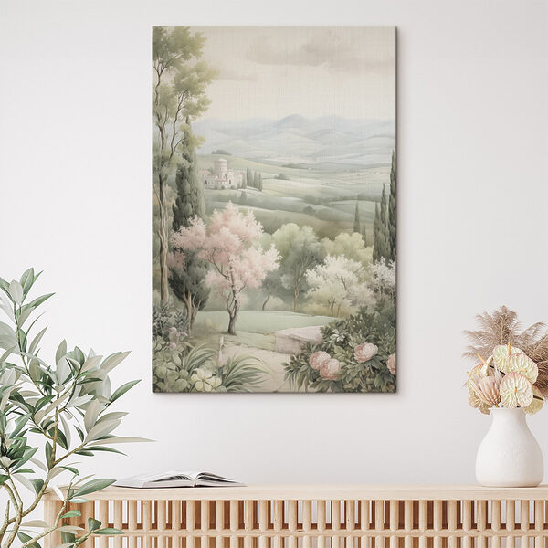 Landschaft mit Bäumen und einem Gebäude Wandbilder Landschaft mit Bäumen und einem Gebäude