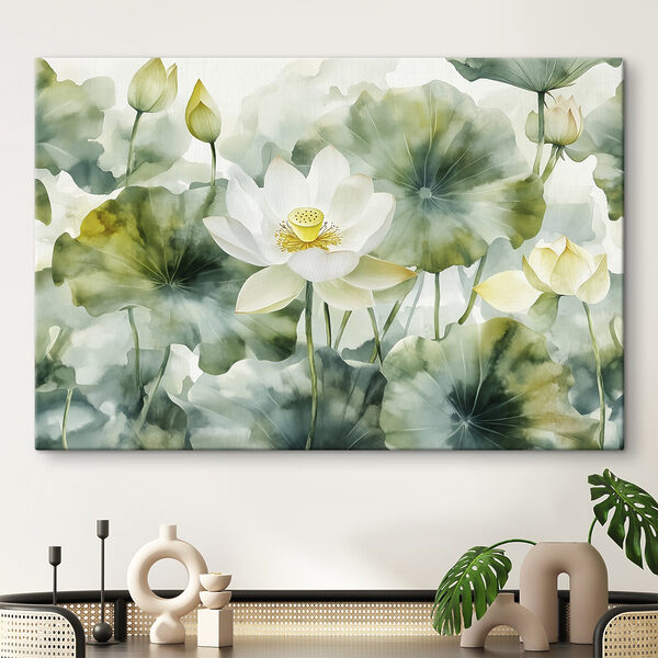 Lotusblüten inmitten von ätherischem Dunst Wandbilder Lotusblüten inmitten von ätherischem Dunst