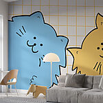 Fototapeten Blaue und gelbe Katze