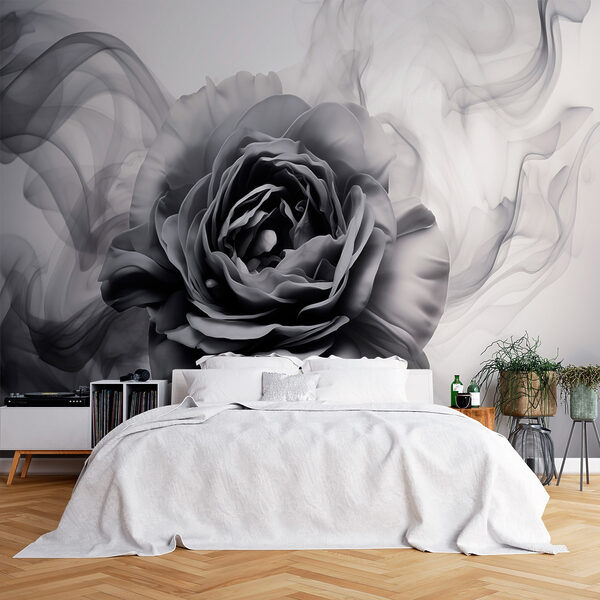 Schwarz-Weiß-Bild einer Rose Fototapeten Schwarz-Weiß-Bild einer Rose
