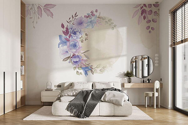 Aquarellmalerei von Blumen Fototapeten Aquarellmalerei von Blumen
