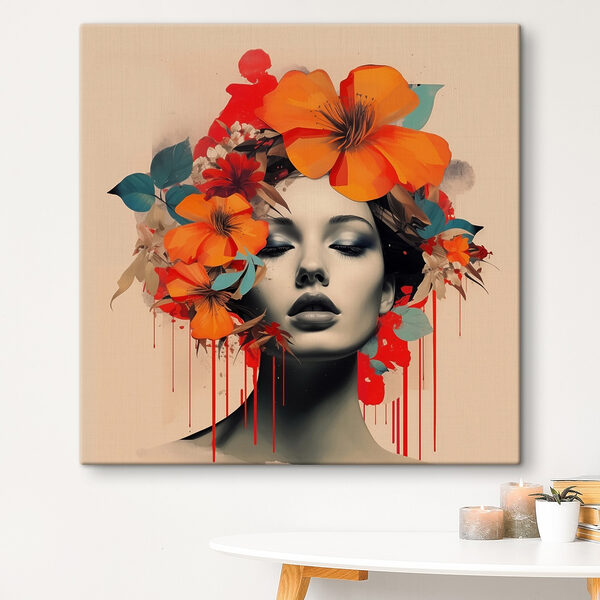Frau mit Blumen im Haar Wandbilder Frau mit Blumen im Haar