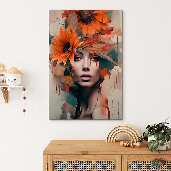 Frau mit Blumen im Haar Wandbilder Frau mit Blumen im Haar