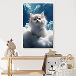 Wandbilder Katze auf einer Wolke sitzend