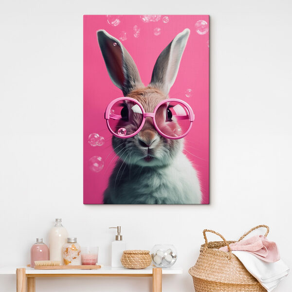 Kaninchen mit rosa Brille Wandbilder Kaninchen mit rosa Brille