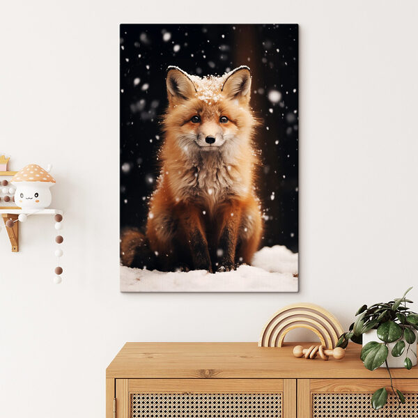 Fuchs mit Schnee auf dem Kopf Wandbilder Fuchs mit Schnee auf dem Kopf