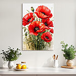 Wandbilder Malerei von roten Blumen