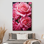 Wandbilder Gruppe von rosa Rosen