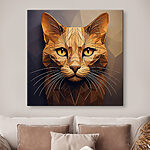 Wandbilder Katze mit Low-Poly-Design