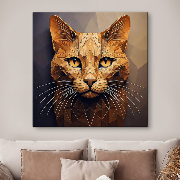 Katze mit Low-Poly-Design Wandbilder Katze mit Low-Poly-Design