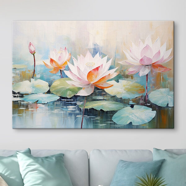 Malerei von Blumen auf Wasser Wandbilder Malerei von Blumen auf Wasser