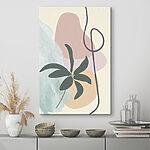 Wandbilder Pflanze mit Blättern und einer Spirale