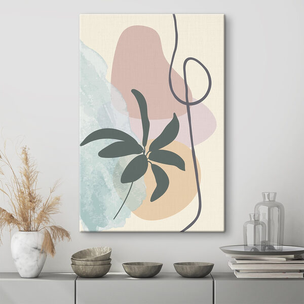Pflanze mit Blättern und einer Spirale Wandbilder Pflanze mit Blättern und einer Spirale