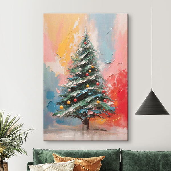 Gemälde eines Weihnachtsbaums Wandbilder Gemälde eines Weihnachtsbaums