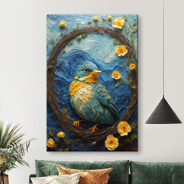 Wandbilder Vogel im Kranz