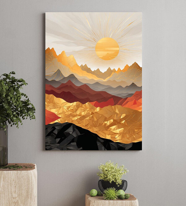 Bergkette mit Sonne im Hintergrund Wandbilder Bergkette mit Sonne im Hintergrund