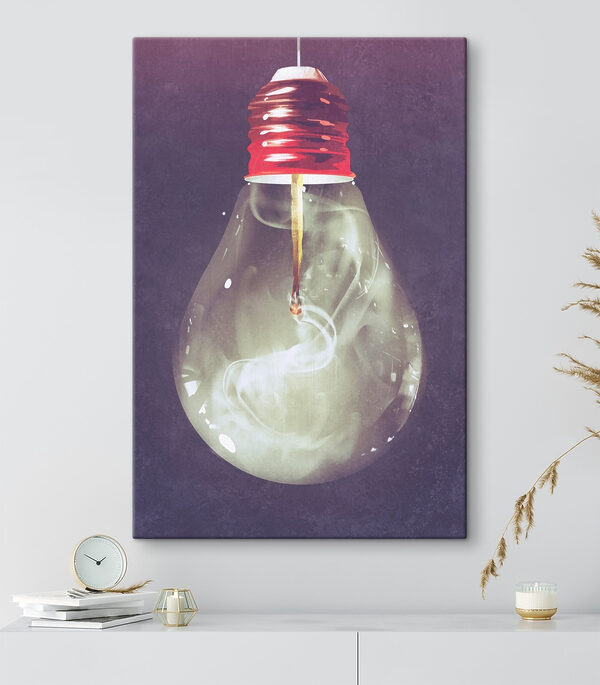 Wandbilder Glühbirne mit Feuer