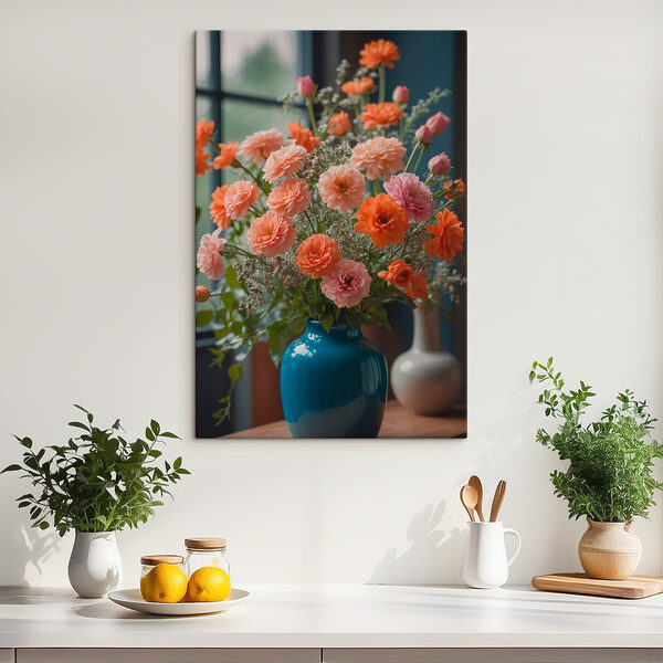 Vase mit Blumen vor einem Fenster Wandbilder Vase mit Blumen vor einem Fenster