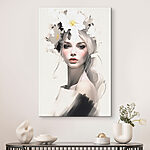 Wandbilder Frau mit Blumen im Haar