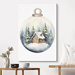 Wandbilder Aquarellmalerei eines Hauses in einem verschneiten Wald
