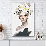 Wandbilder Frau mit Blumen im Haar