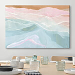 Wandbilder Malerei einer rosa und blauen Welle