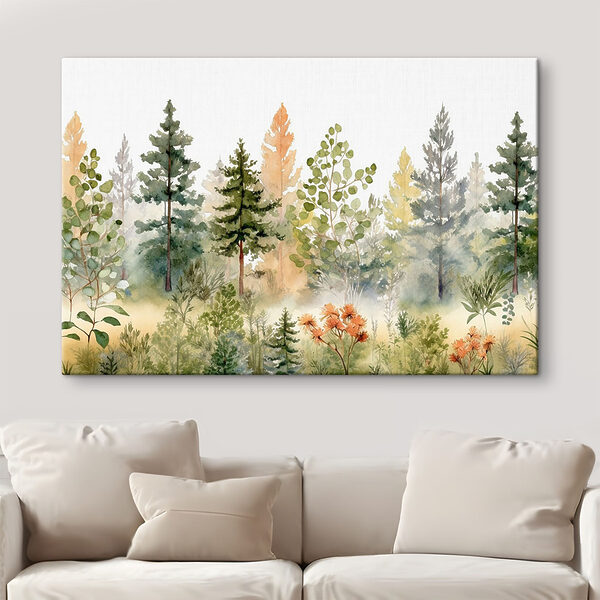 Aquarellmalerei von Bäumen und Pflanzen Wandbilder Aquarellmalerei von Bäumen und Pflanzen