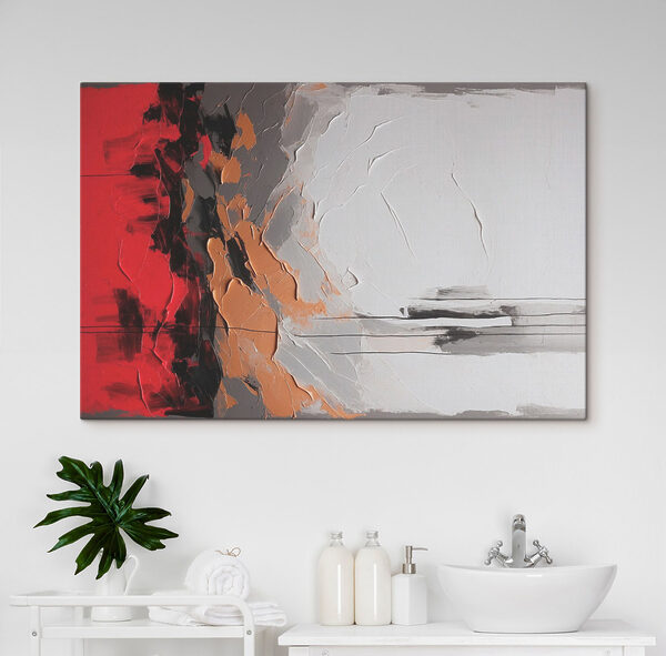 Bemalung einer rot-weiß-grauen Wand Wandbilder Bemalung einer rot-weiß-grauen Wand