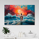 Wandbilder Im Wasser gehende Person