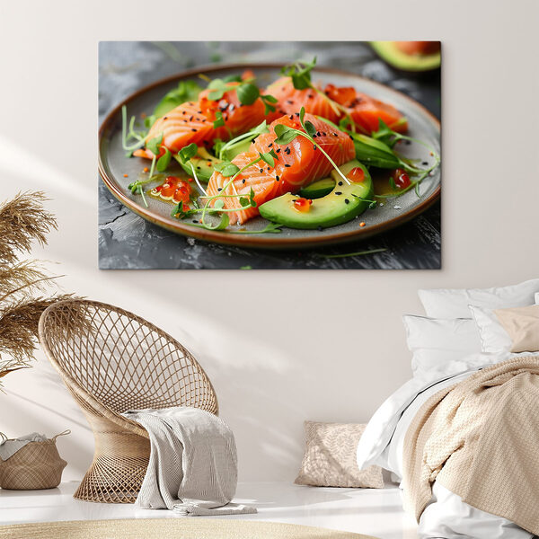 Teller mit Essen auf einem Tisch Wandbilder Teller mit Essen auf einem Tisch