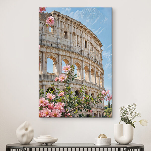 Gebäude mit Bögen und Blumen Wandbilder Gebäude mit Bögen und Blumen