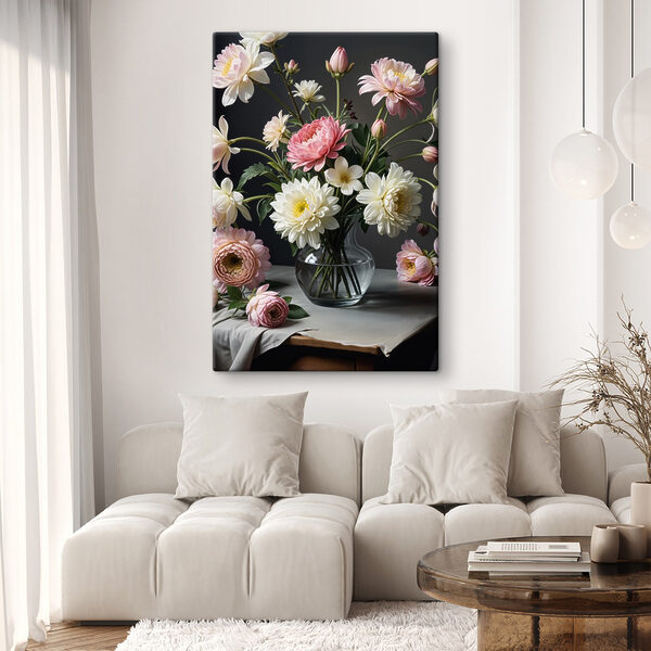Vase mit Blumen auf einem Tisch Wandbilder Vase mit Blumen auf einem Tisch
